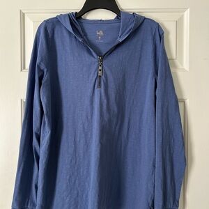 Belle by Kim Gravel Slub Knit Signature Zip Hoodie Indigo Blue size Medium